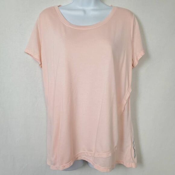 Calvin Klein Performance Peach Side Split Tee L - Picture 1 of 7